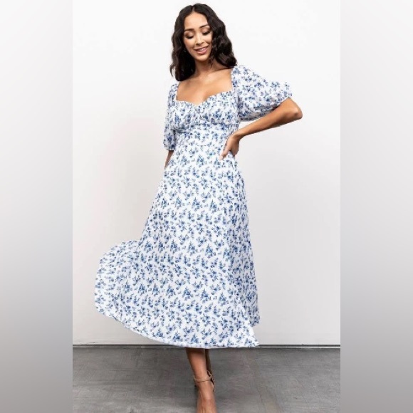 Baltic Born Gwen Smocked Midi Dress - Picture 1 of 9